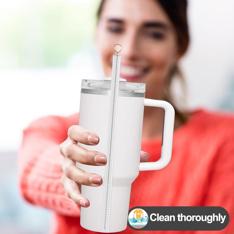 KEUYE Stanley Straw Cleaner Brush, Reusable Extra Long for 40/30/20 oz Stanley Mug, 10mm Wide Drinking Straws Cleaning Brush for Sippy Cup, Water Bottle and Tubes (5Pcs) - Image 4